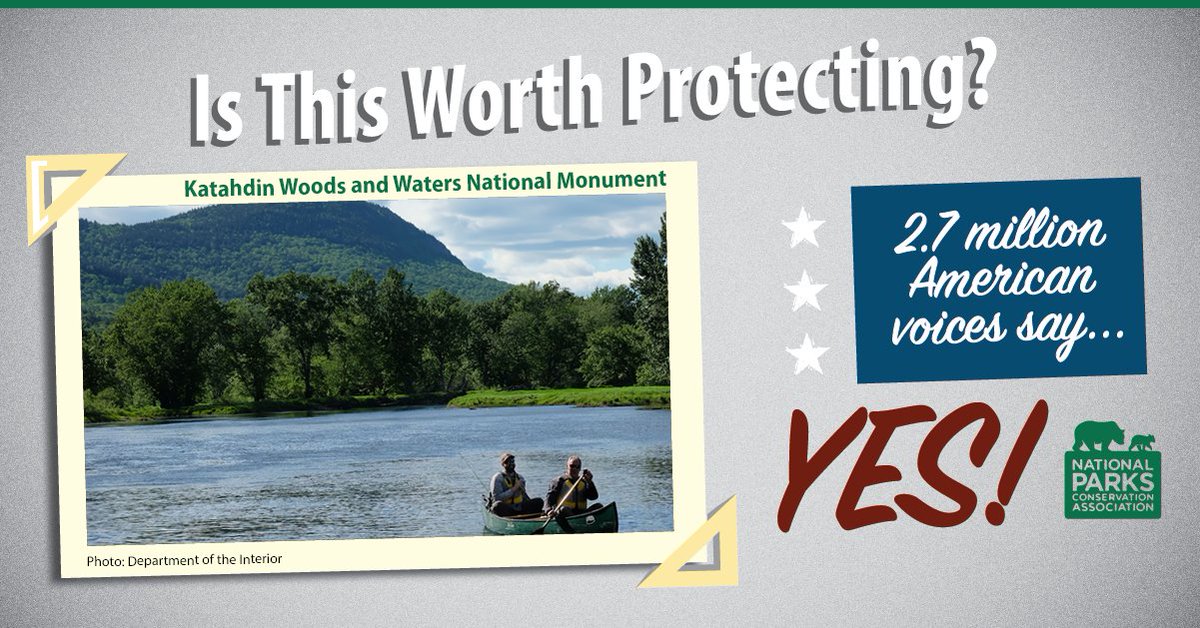 NPCA's tweet photo. 2.7 million American voices have called on @SecretaryZinke to protect #MonumentsForAll. RT to add your voice! https://t.co/ajeods2NTo