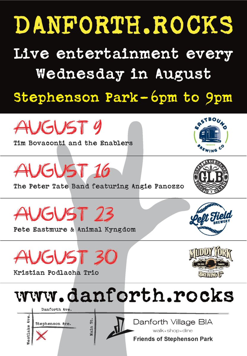 EastEndArtsTO's tweet photo. #DanforthRocks brings free live music to @StephensonPark tonight from 6-9pm with The Peter Tate Band ft. Angie Panozzo @danforthvillageBIA https://t.co/4tYZxclUVU