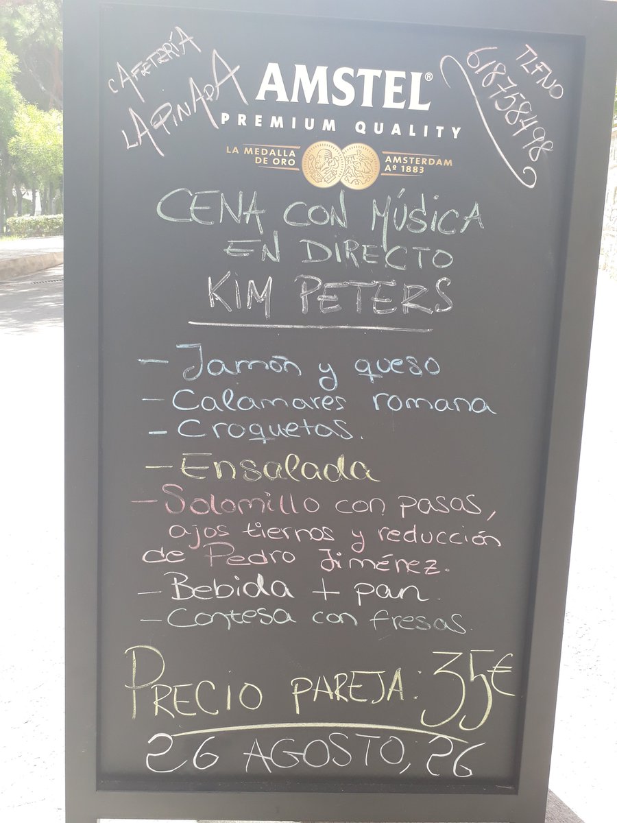 Ve reservando mesa para el sábado 26. Te esperamos en el bar-cafetería "La Pinada"