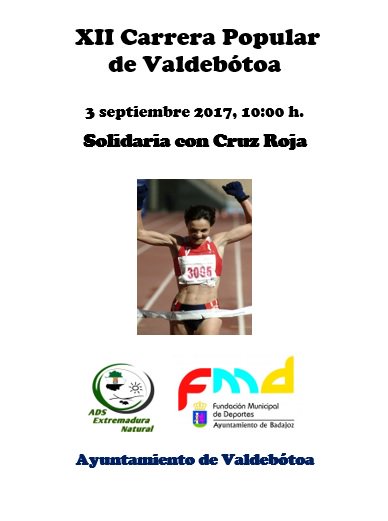 atletismoext's tweet photo. XII Carrera Popular de Valdebotoa en atletismoextremadura.es https://t.co/47Xg2CcaeI #Valdebotoa https://t.co/npuHejiQXf