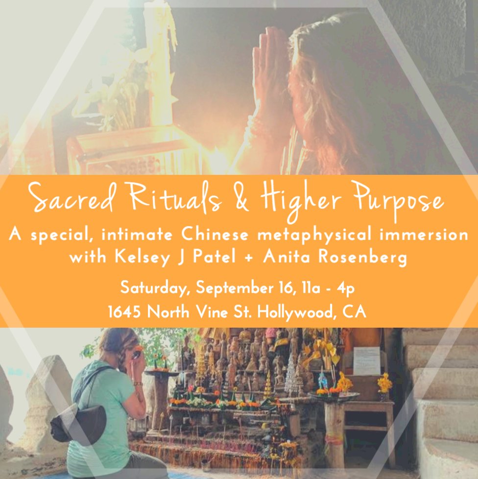 Sacred Rituals + Higher Purpose. Join us if you're in #LA. conta.cc/2i5iGko <a href="/HollywoodShui/">Anita Rosenberg</a>