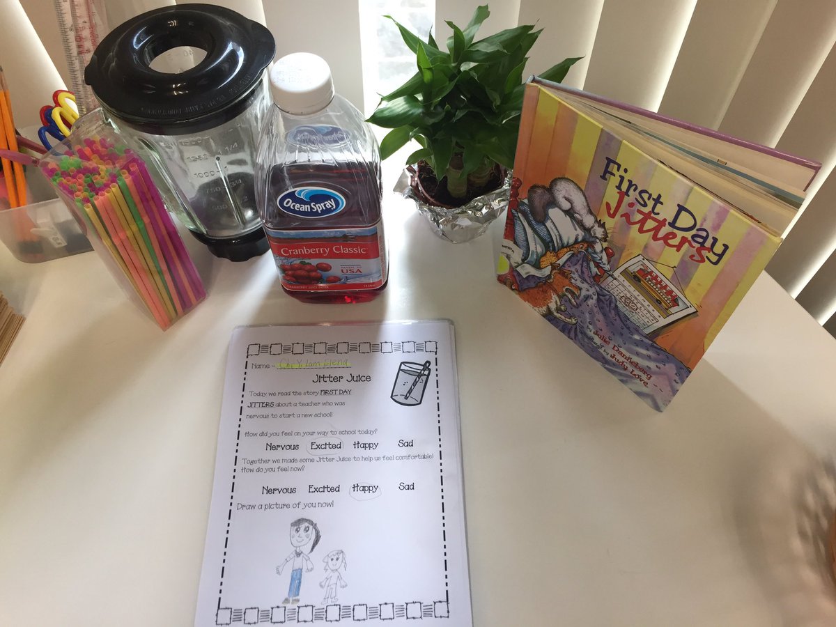 Ms_Warriner's tweet photo. "Ready Confetti" went home Monday night to ease nervous students into a good night's sleep. Tuesday, we read FDJ &amp; sipped jitter juice. ✨ https://t.co/tDT7cD43pv