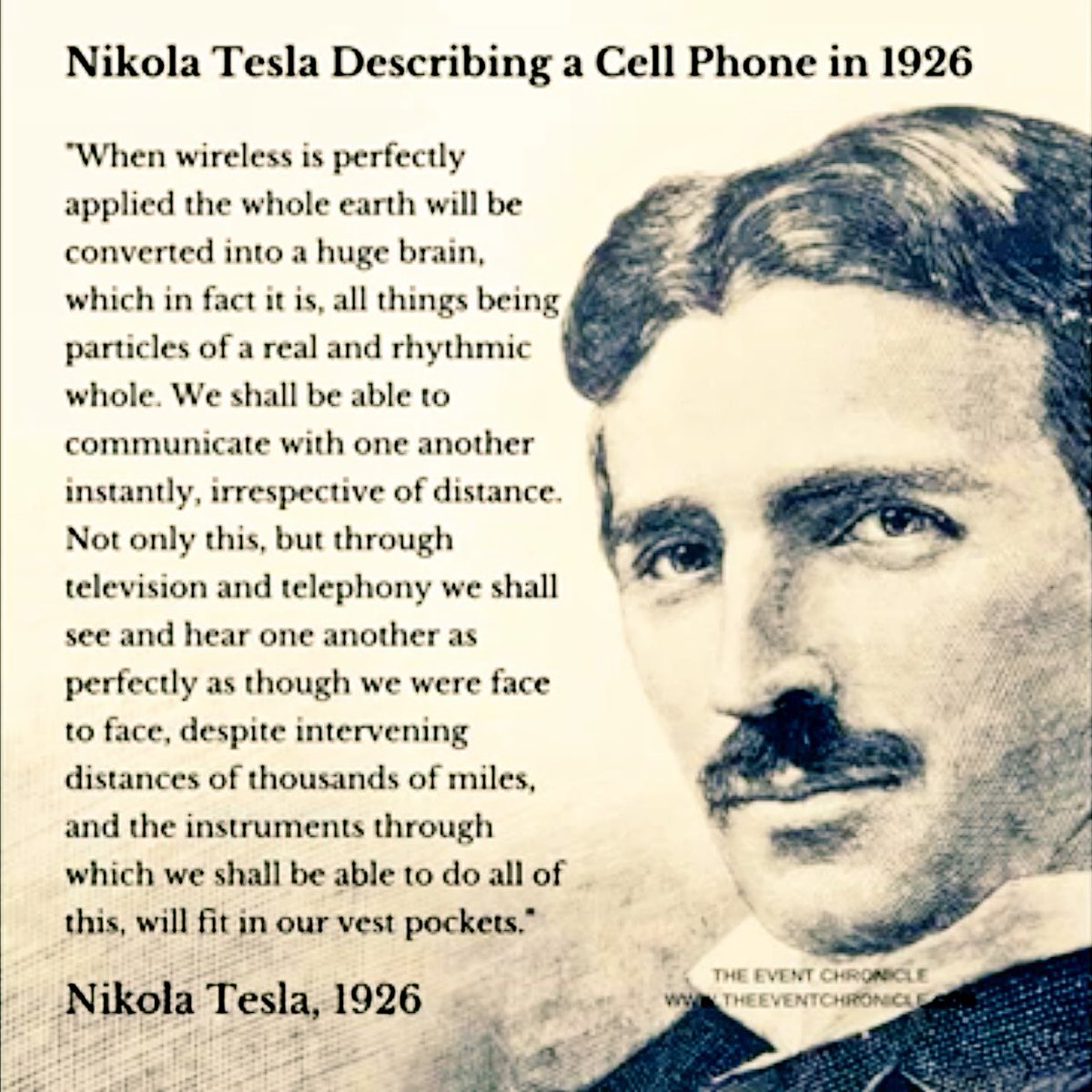 Eric Lundgren On Twitter Nikola Tesla Predicted Cellphones