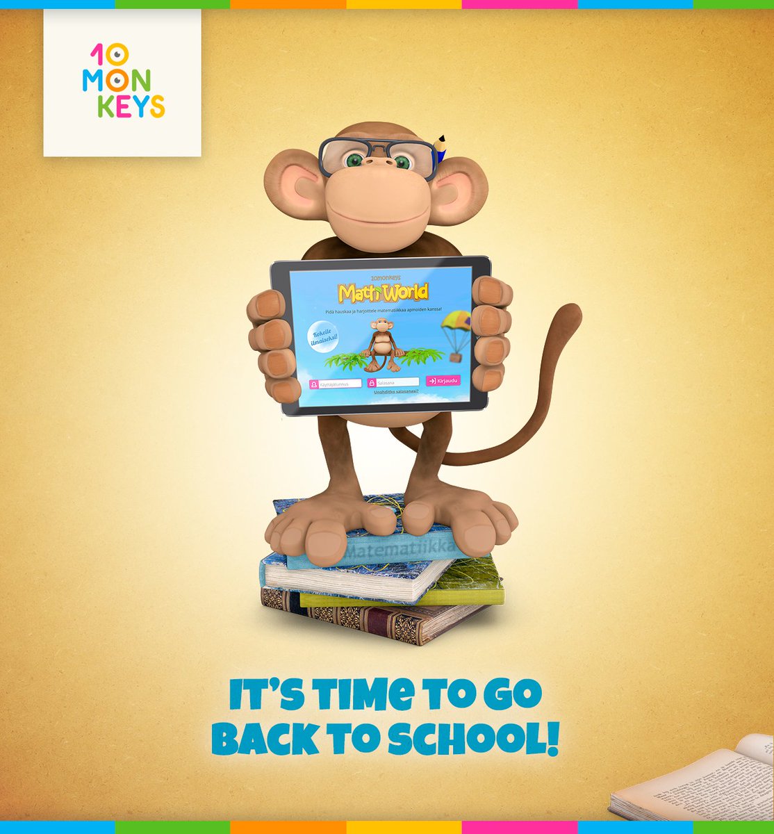 After their summer holiday, our 10 monkeys are ready to go back to school.