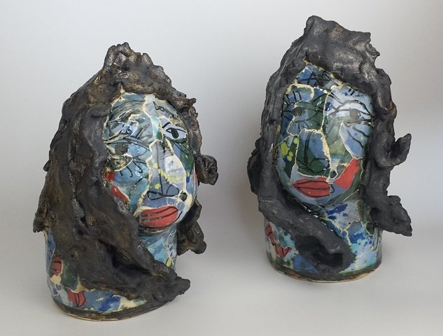 MakersWales's tweet photo. 'Lady of the Lake and her twin sister' by Mary Jones, part of our 'Summer show:Myths and Legends' https://t.co/Sx7GSuGGTJ