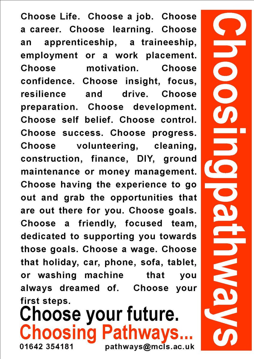 ChoosingPathway's tweet image. 15-29? Unemployed? Live in Tees Valley? 

Send us a message or phone / email the team on 01642 354181 or pathways@mcls.ac.uk TODAY!