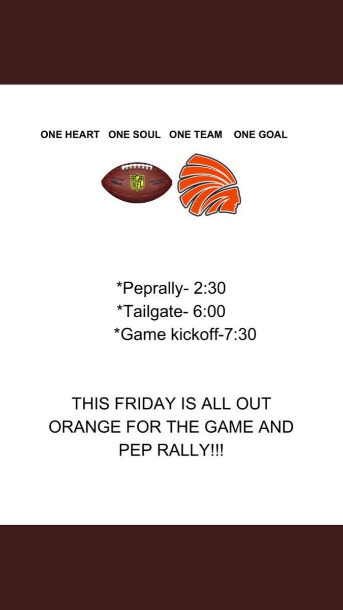choctaw_cheer1's tweet photo. EVERYONE WEAR ORANGE ON FRIDAY!!!! https://t.co/FWfFNKYDZS