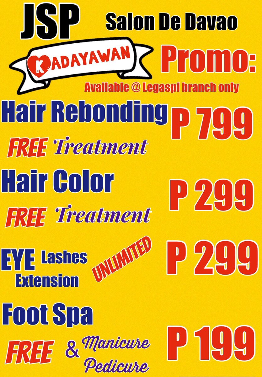 shamshadow's tweet photo. JSP Salon de Davao Kadayawan Promo only at legaspi branch. https://t.co/X2laksLm6q