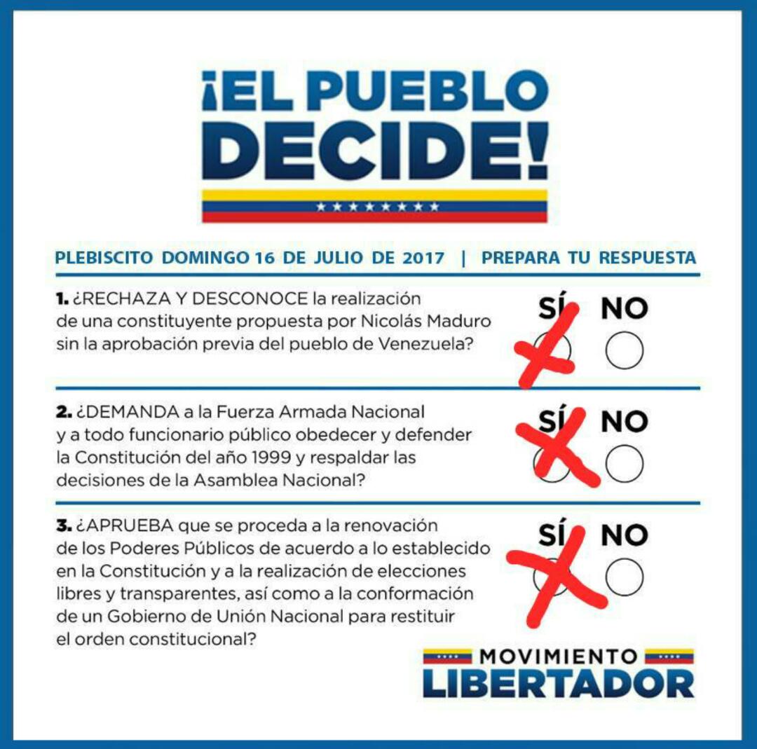 El #16jul el pueblo decidió  y les dimos el mandato de casi 8 millones de Venezolanos ¿que ha pasado con esto? Aún esperamos su cumplimiento