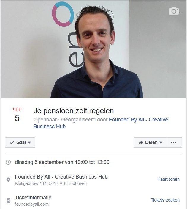 Moet je zelf jouw pensioen regelen? Kom naar het informatie event op 5 sept. Aanmelden: redactie@foundedbyall.com. foundedbyall.com/events/je-pens…
