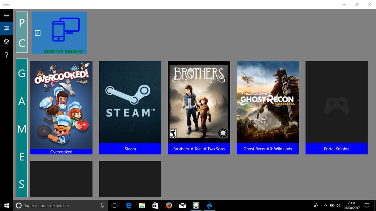 nicolaspopy's tweet image. Luni, une app UWP pour streamer ses jeux PC sur un autre device Windows 10 : microsoft.com/fr-fr/store/p/… #AlphaVersion
