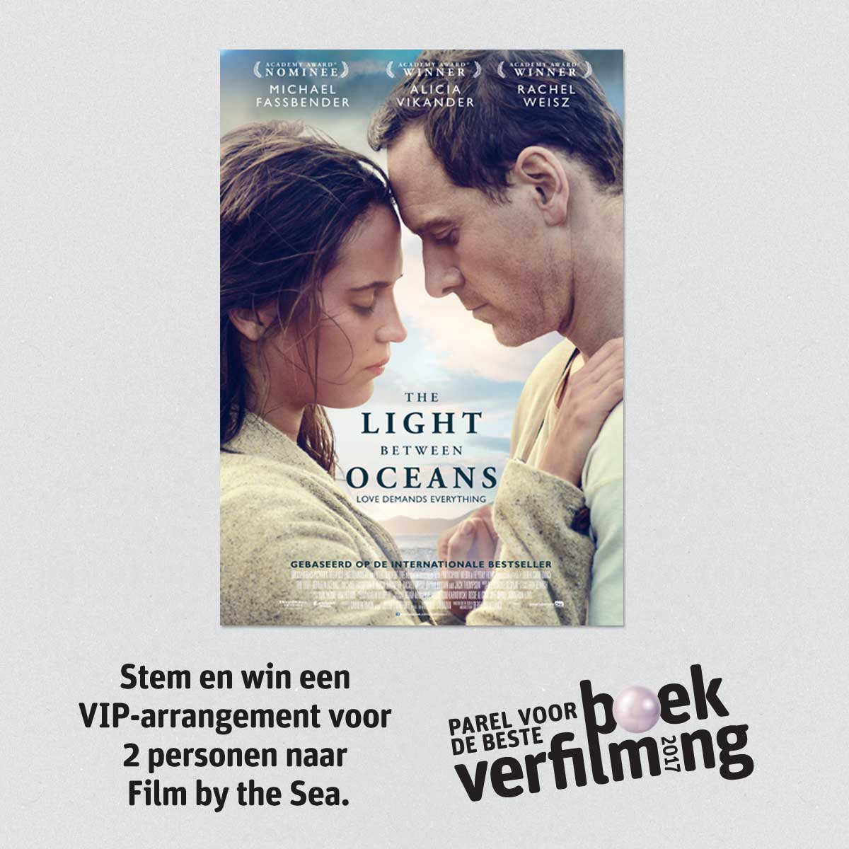 Boekverfilming's tweet photo. The light between oceans genomineerd voor de Parel voor de Beste Boekverfilming. Stem &amp; win! https://t.co/3bhBqGfVxX
#Parel2017 https://t.co/3Edgsm8j4j