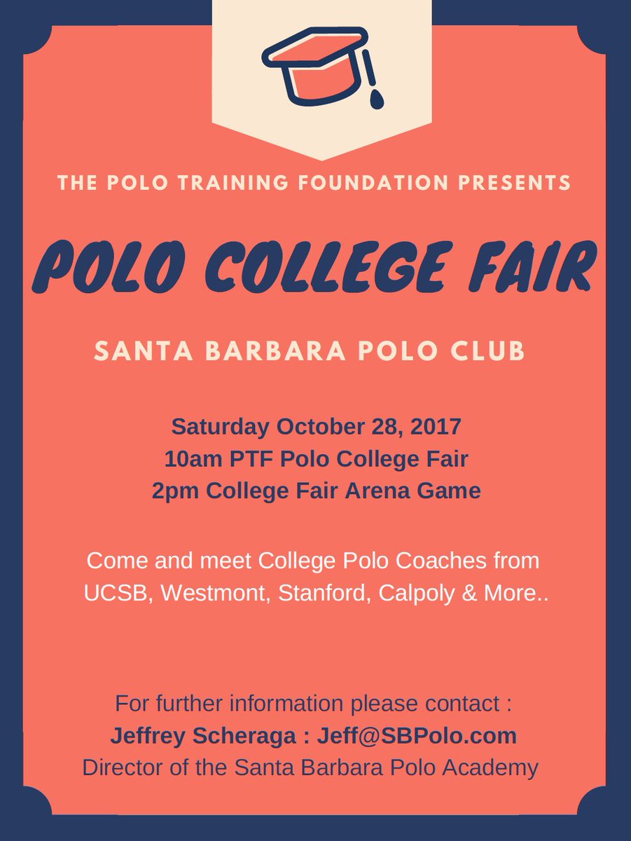 polotraining's tweet image. We are very excited to announce the First West Coast PTF Polo College Fair @ Santa Barbara Polo Club on October 28th !!