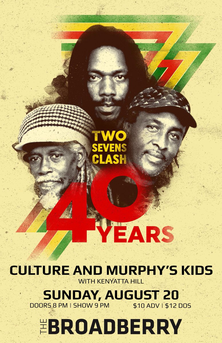 SUNDAY NIGHT #REGGAE and #ska inna Richmond, VA!!! Legendary roots vocal trio CULTURE are celebrating 40 years <a href="/TheBroadberry/">The Broadberry</a>