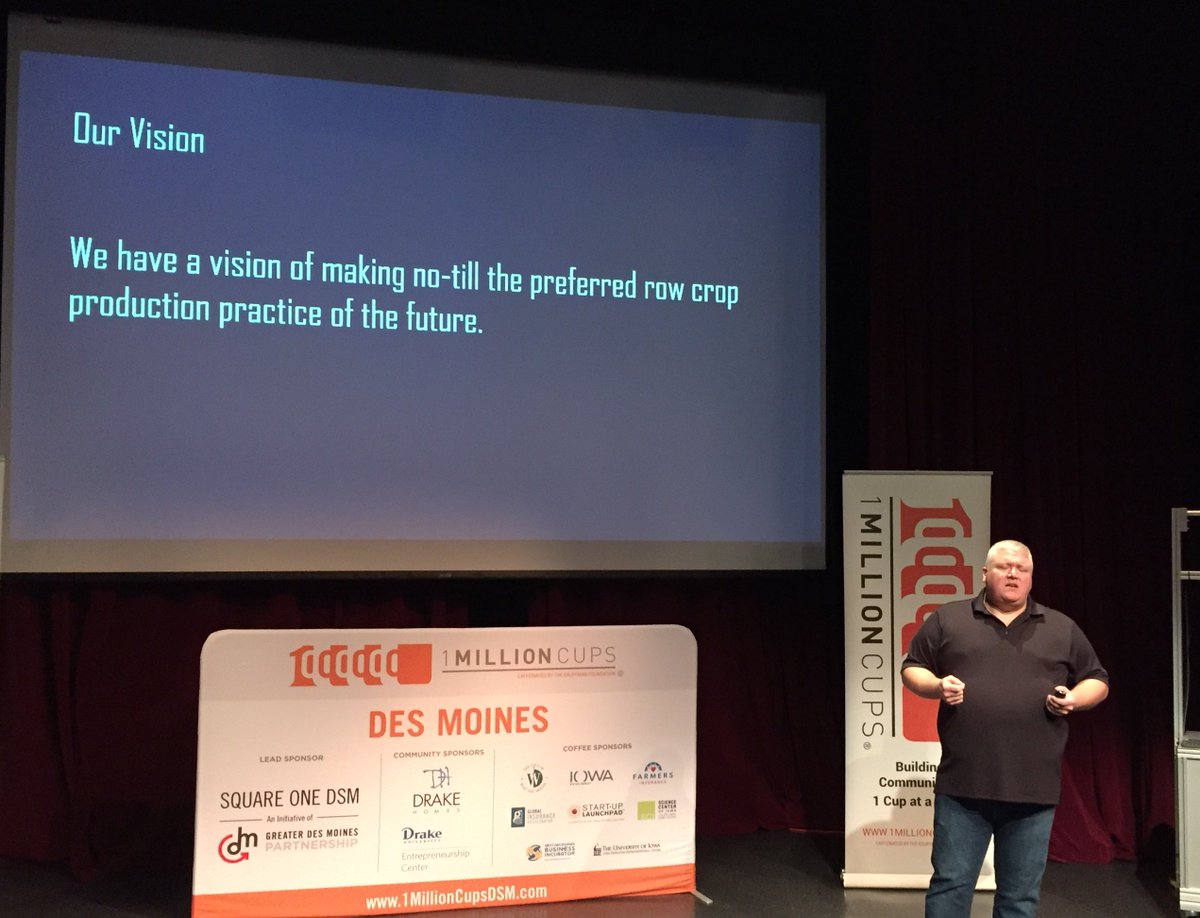 1809Design's tweet photo. Listening to #Hintech presentation this morning about solving issues with no-till farming. Neat! @1MillionCupsDSM https://t.co/MWvteuqW72