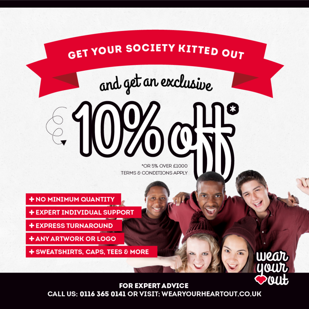 wyho_uk's tweet photo. New academic year means new merch for your society! Get 10% off your orders with us. Call 0116 365 0141 to find out more. #GarmentPrinting https://t.co/rQfneJfTdB