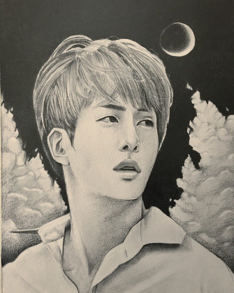 blitzedream's tweet photo. ☁️🌛☁️ 

#btsfanart #jinfanart #drevolution https://t.co/U5vg8NinJH