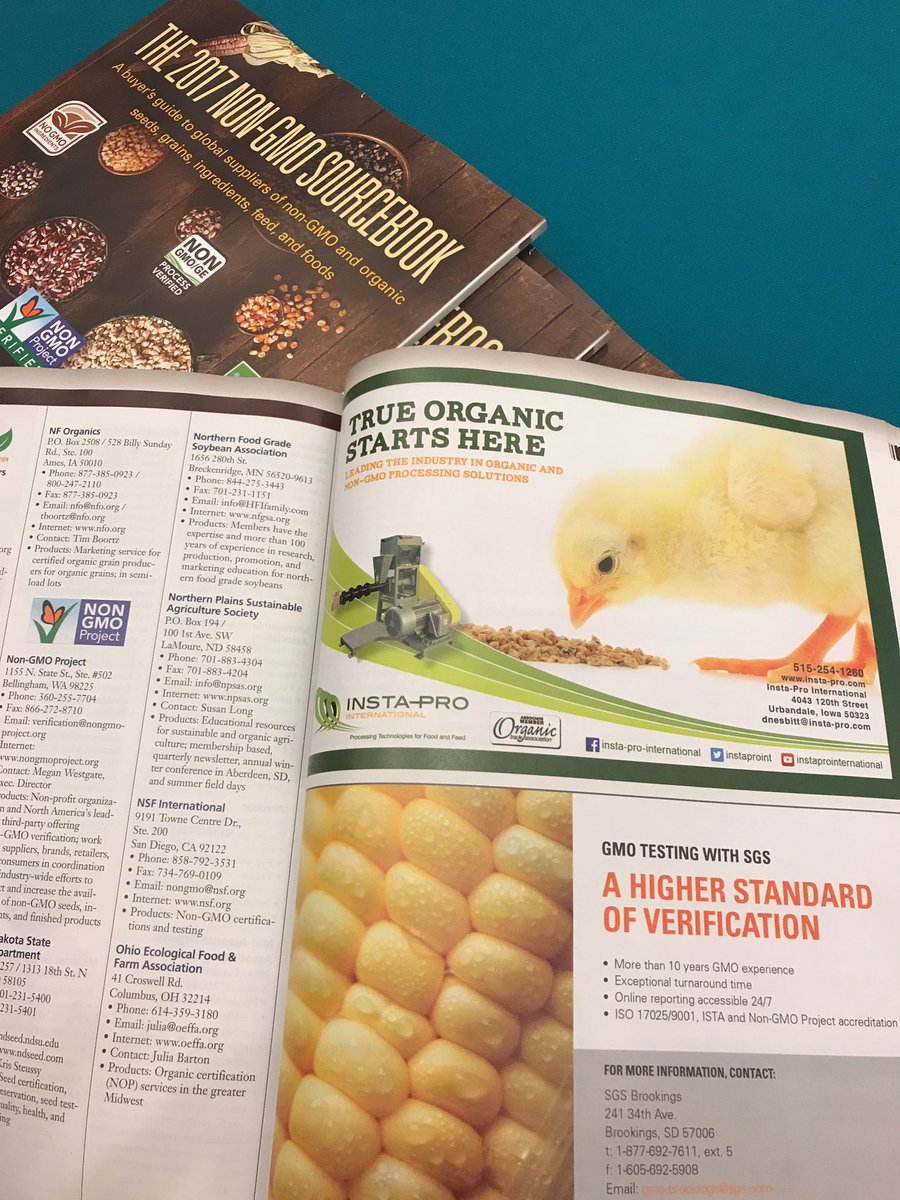 InstaProInt's tweet photo. Did you find our ad in @nongmoreport sourcebook & Report? #USSoyExchange #organicprocessing #nongmo https://t.co/pO97PXDXfA