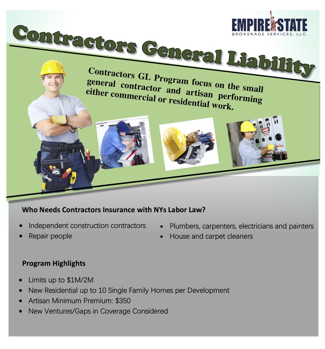 Esbsllc's tweet photo. Do you know who needs #Contractors Insurance with NYs LaborLaws? See our business information and call us today! #WednesdayWisdom #insurance https://t.co/5Z77ECPg24