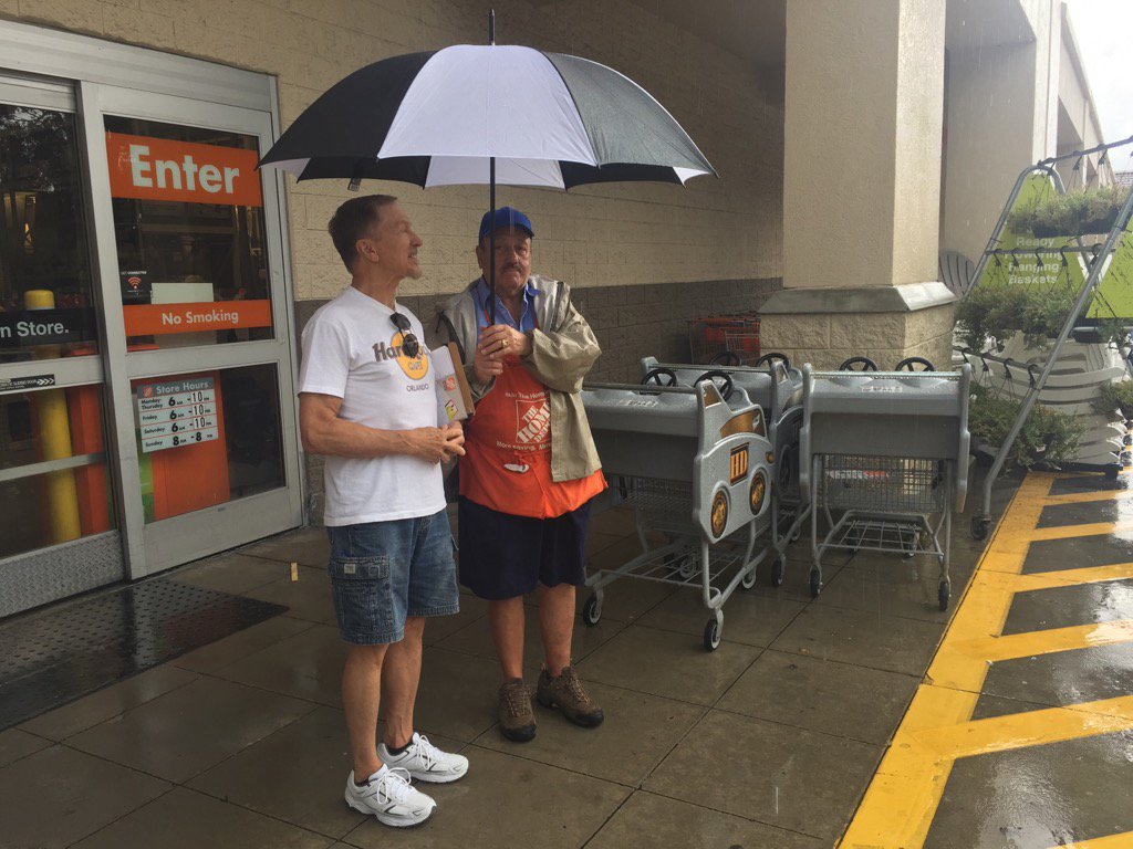 Orange City keeping our customers dry. Go Team