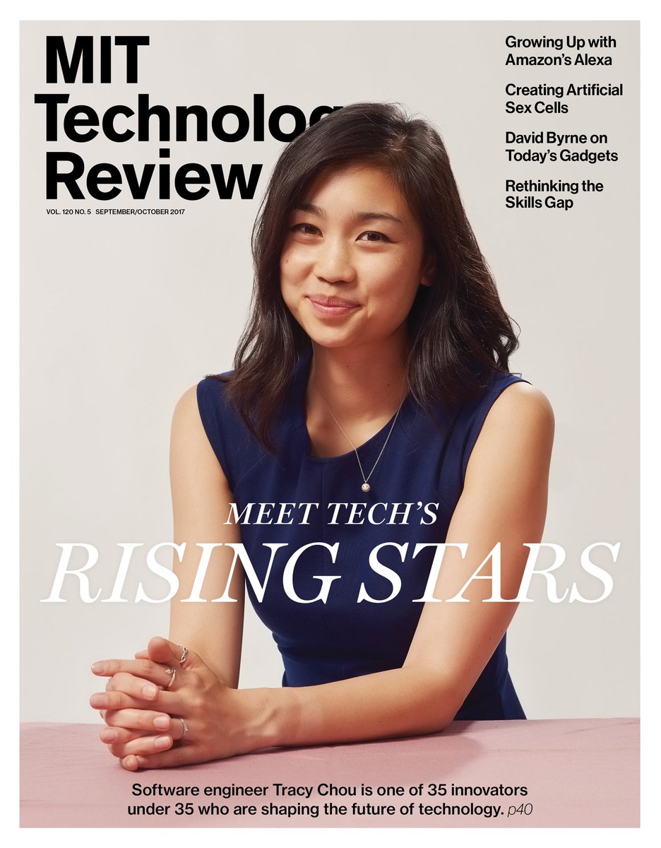 On the cover of our 35 Innovators Under 35 issue: Software engineer <a href="/triketora/">Tracy Chou 🌻</a> , 📷 <a href="/corey_olsen/">Corey Olsen</a>