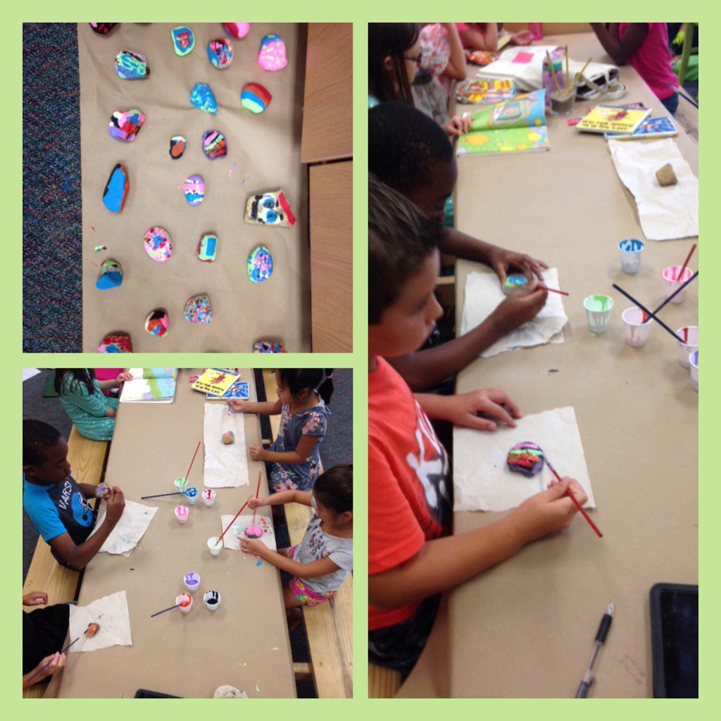 MrsKing2nd's tweet photo. We painted rocks to hide during our walking study trip that we'll take later this week! #TCEcardinals #Fishersrocks https://t.co/JcCSRZRovE
