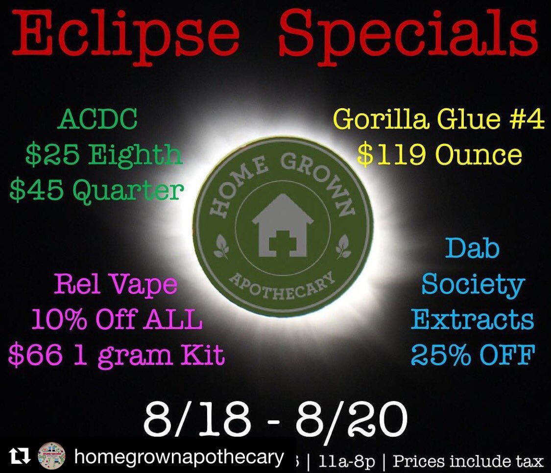relcanna's tweet photo. #Repost @homegrownapothecary 
Special treats for a special occasion
#cannabis #dispensary #potlandia #pdx #relvape #rēlvape #Oregoneclipse https://t.co/E8xxLdAF66