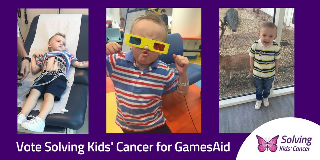SKC_UK's tweet photo. @ColossalGamesEU RT. Help children like @ZakkyBrennan12 access cancer treatment not available in the UK @GamesAid https://t.co/jfrWwABD12 https://t.co/azYwArkswo