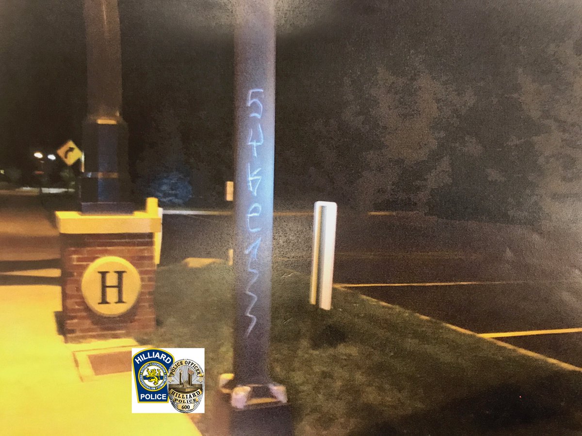Hilliard_Police's tweet photo. Help #KeepHilliardClean and catch whoever is tagging our city with SYKE. Numerous reports - many in the last month. Call 614-334-2351 w tips https://t.co/Fo3a2BsKY9