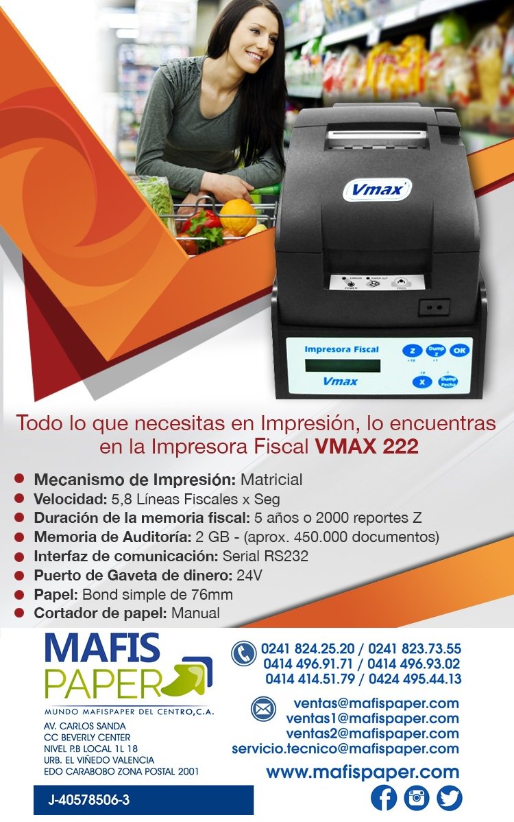 Mundomafispaper's tweet photo. Tenemos para tu #negocio #impresorasfiscales #VMAX. Con tecnología Matricial ó Térmica para cubrir tus necesidades. Llama YA 0241-8247355 https://t.co/E508jRaf5Q