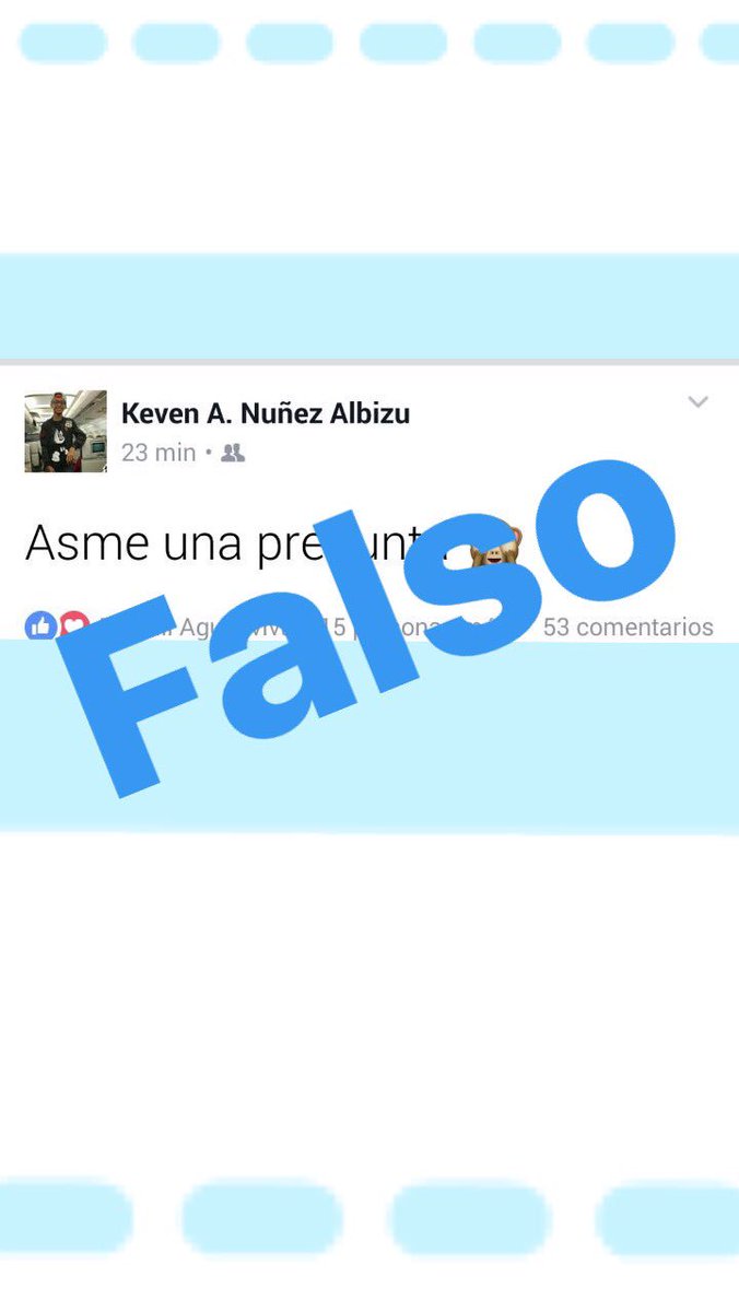 KevenN01's tweet photo. No tengo ni nunca he tenido Facebook, esto el falso https://t.co/cXeZJ8m1hQ