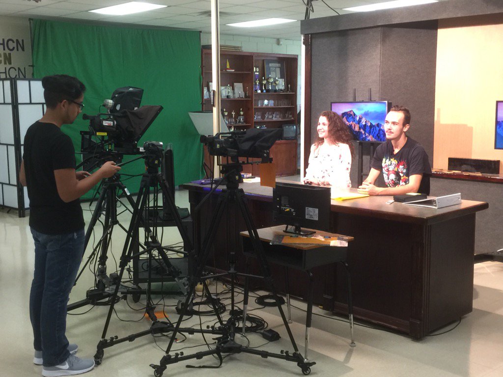 JulieConnolley's tweet photo. LWHS Morning Show practice! @CTEmarion #HCN #gocanes #digitalvideo https://t.co/pFeKOHiN65