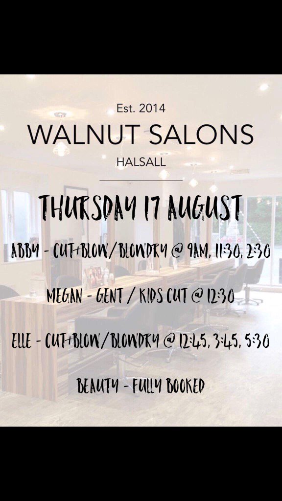 walnutsalons's tweet photo. Thursday at Walnut 💁🏼 https://t.co/fQwNlU0Yb3