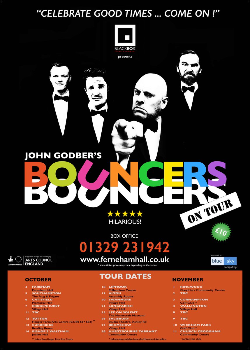 On to the next role! Bouncers Tour Oct/Nov with BlackBoxTheatre Company. #actorslife