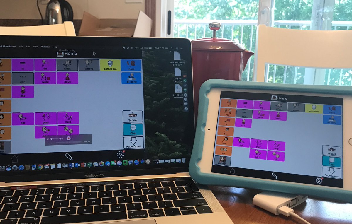 CommunicareLLC's tweet photo. #teleAAC at its best...screensharing @proloquo2go for student's family, school SLP & consultant to talk about in real time @CommunicareLLC https://t.co/Fc7JrE9ziG