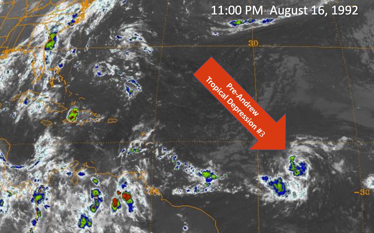 bryannorcrosstv's tweet image. 25 years ago this evening, @MaxMayfield10 wrote the first advisory on new Tropical Depression #3… that turned into 165 mph #HurricaneAndrew