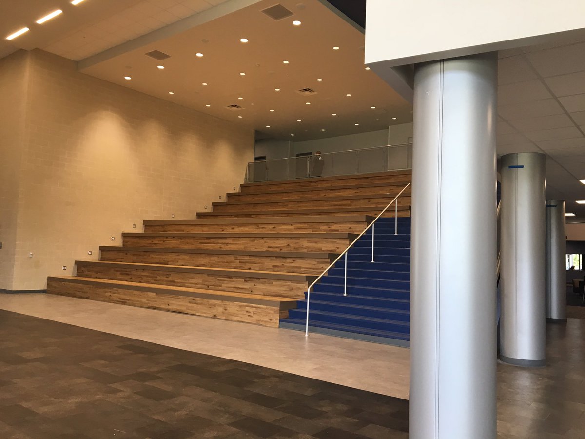 katyisd's tweet photo. Three floors of collaborative classrooms, smart boards, quiet spaces at lunch time and learning stairs all for the new @PaetowHS students! https://t.co/OqmgZRvf68