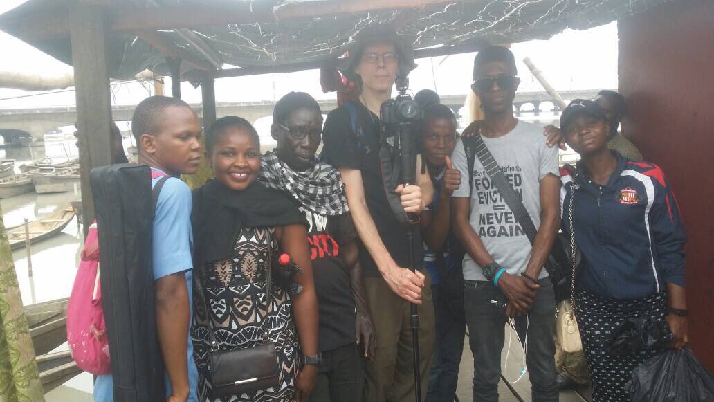 justempower's tweet photo. @NaijaFederation media team in #AgoEgunBariga #Lagos documenting the human impacts of sand dredging and sand filling #KYCTV @sdinet https://t.co/NvOYiufkDA