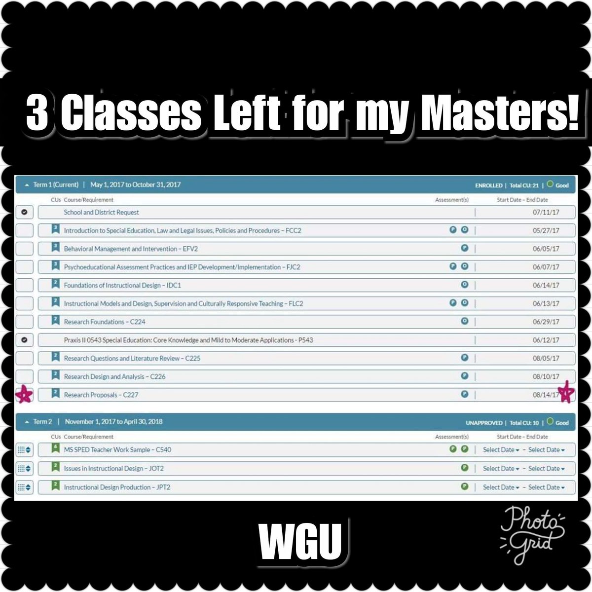 BrittSimque's tweet photo. Just passed Research Proposals from @wgu now I only have 3 courses left! Goal: 6 month #Masters https://t.co/BVGS4Vy4uU