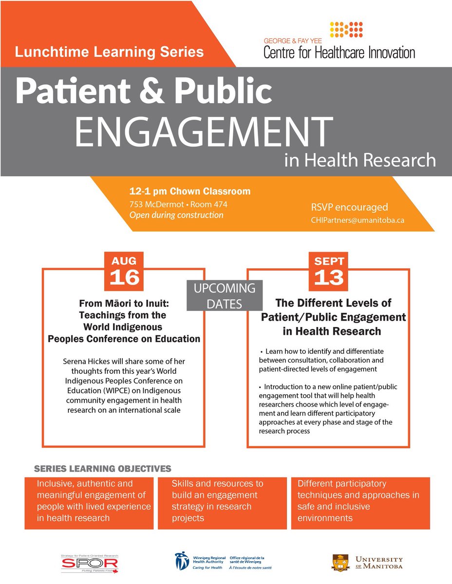 Centre for Healthcare Innovation (CHI) (@chimbca) on Twitter photo Today's Lunchtime Learning Series <a href="/inuk37/">Serena Hickes</a> will share her thoughts from the <a href="/wipce2017/">WIPCE 2017</a> on Indigenous community engagement in health research Today's Lunchtime Learning Series <a href="/inuk37/">Serena Hickes</a> will share her thoughts from the <a href="/wipce2017/">WIPCE 2017</a> on Indigenous community engagement in health research