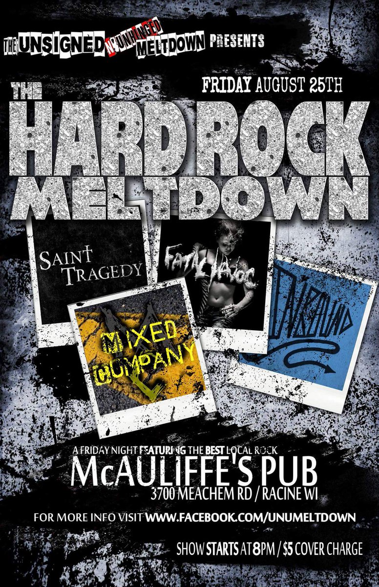 PhaatChyld's tweet photo. Are you ready?!?! 
Inbound 
@SaintTragedy @FatalHavocBand @MXCKenosha 
You don't wanna miss this show Meltdown Maniacs!!! Doors open at 7pm https://t.co/0MacZH8Hmz