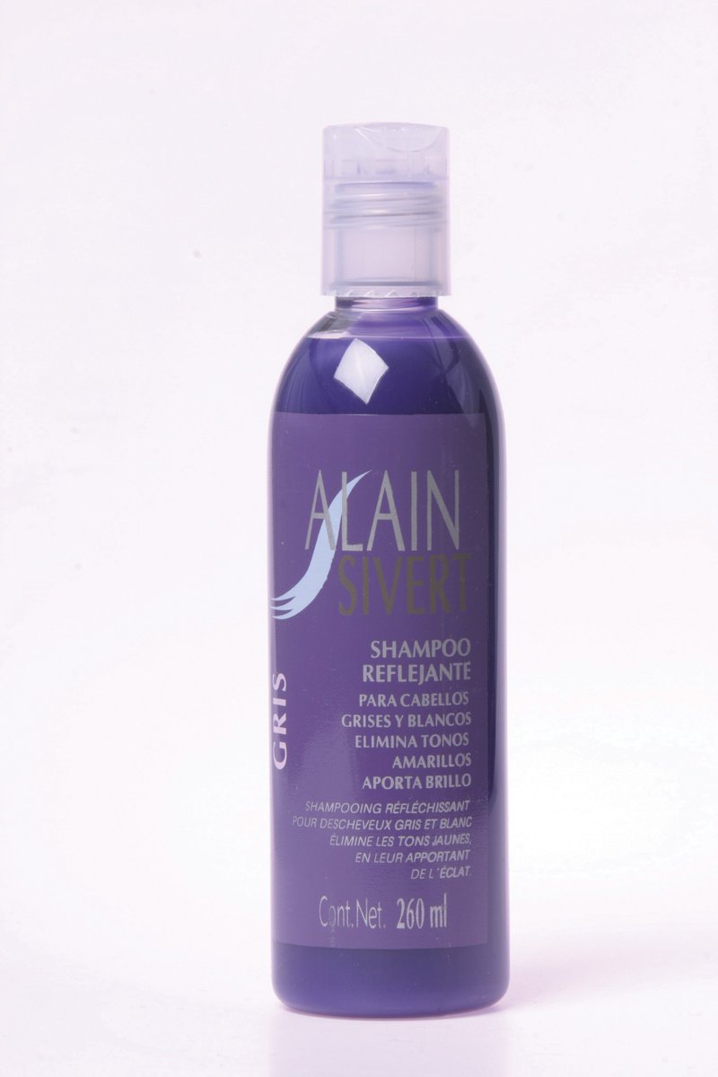 AlainSivert's tweet photo. Shampoo Reflejante Gris *Elimina tonos amarillos *Aumenta Brillo *Prolongacion de Color #AlainSivert #Color #Belleza https://t.co/F2Q5aS4g42