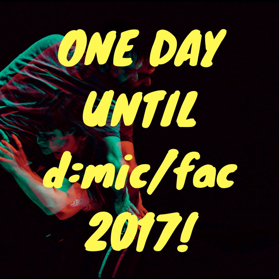 dmicfac's tweet photo. Can you believe it? d:mic/fac 2017 starts tomorrow! What are you most excited to see? #dmic2017 #dfac2017 https://t.co/daHtZklhF5
