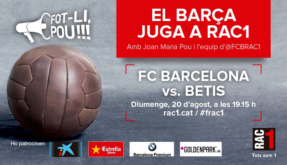 FCBRAC1's tweet photo. ❗️Torna la Lliga
🎟Sortegem 1 entrada doble
⚽️Barça🆚 Betis
📍Camp Nou
📆20/8 ⏰20:15h
👉Fes RT al tuit fixat a @FCBRAC1 

#frac1 https://t.co/0VqmvZhcMk