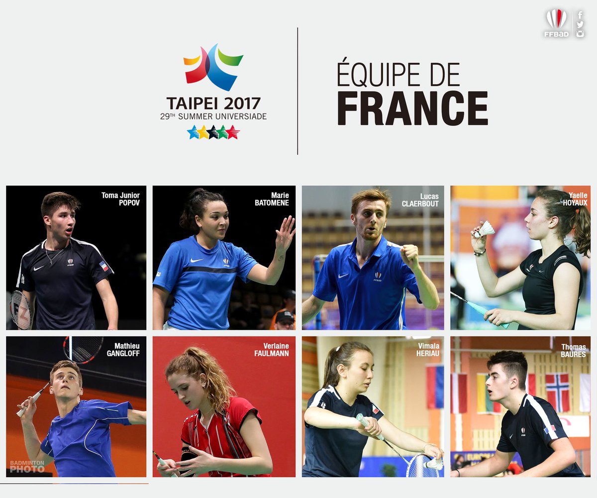 🇫🇷 La sélection française pour les #Universiades d'été qui débuteront le 23 août #Taipei2017 

▶️ bit.ly/2fKsn70