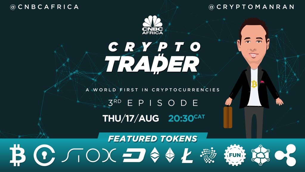 cryptomanran's tweet image. Thursday night at 20:30 on @cnbcafrica. CRYPTOTRADER! Featuring @civickey @Ripple @ethereumproject @litecoin