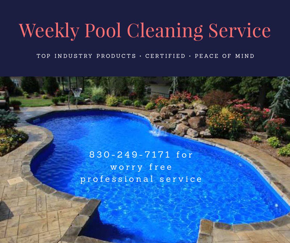 Boerne_Pools's tweet photo. Our Weekly Pool Cleaning Service provides not only clear, clean healthy water but most importantly peace of mind. https://t.co/vLRWmtZoYL