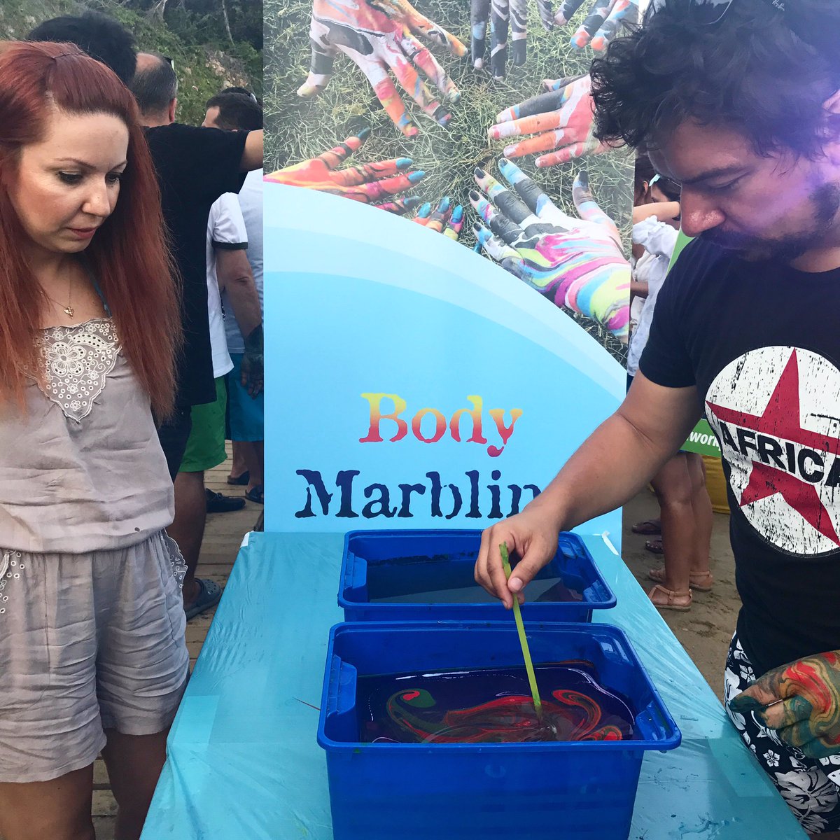 erdemgenc's tweet photo. #bodymarbling Türkiye'de ilk defa #kurumsalatölye olarak #M3Works tarafından #Novartis e 😉🤘🏻 #ebru #marbling #vücutebrusu #NovartisTürkiye https://t.co/1c3CkP4j6K