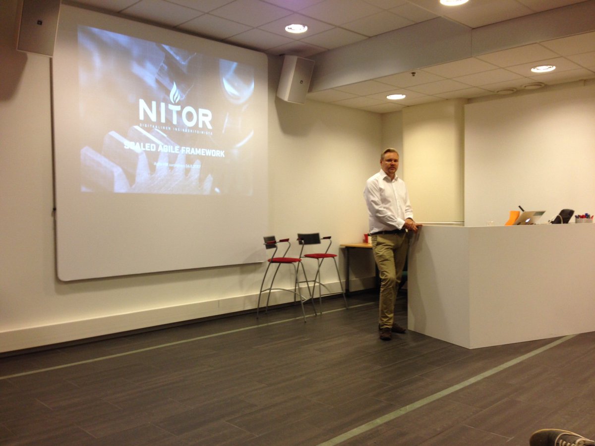 SRagnell's tweet photo. Aamupäivän tehosetti aiheesta SAFe #Agile4HR #oraclehcm #nitor @OlliPietikainen https://t.co/ZU5MBhXR7F