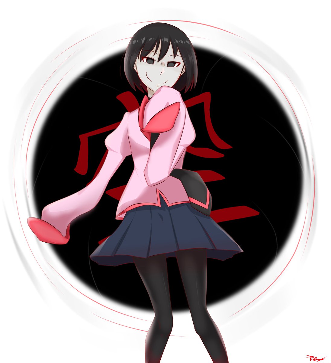 Gray Oshino Ougi Fanart Looove Their Design 忍野扇 Monogatari Owarimonogatari Ougi